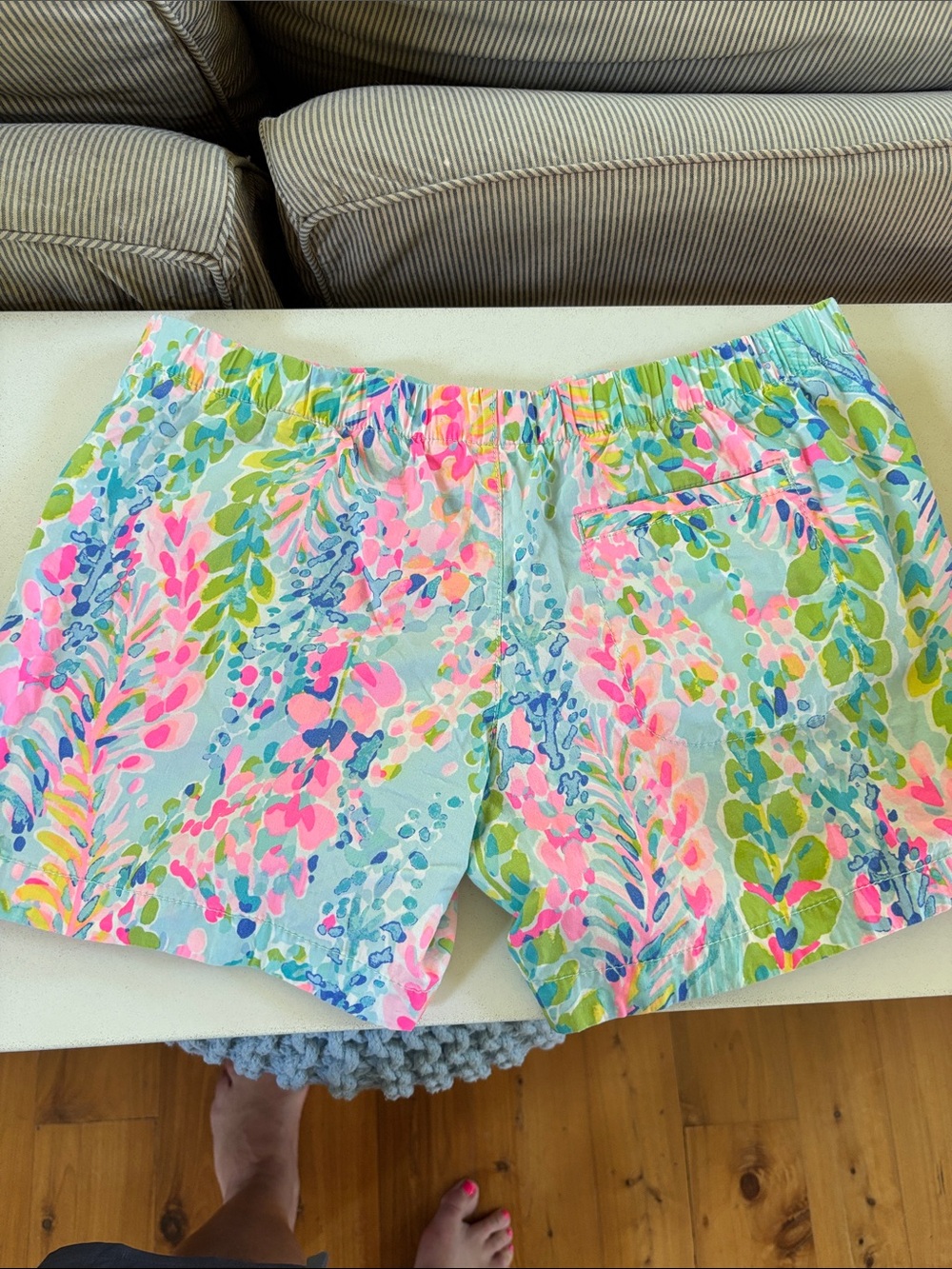 Lilly Pulitzer hot Pink & Aqua Floral Shorts - Picture 3 of 5
